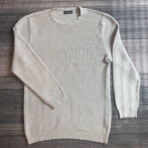 Zara Gray Ribbed Knit Sweater, Size L